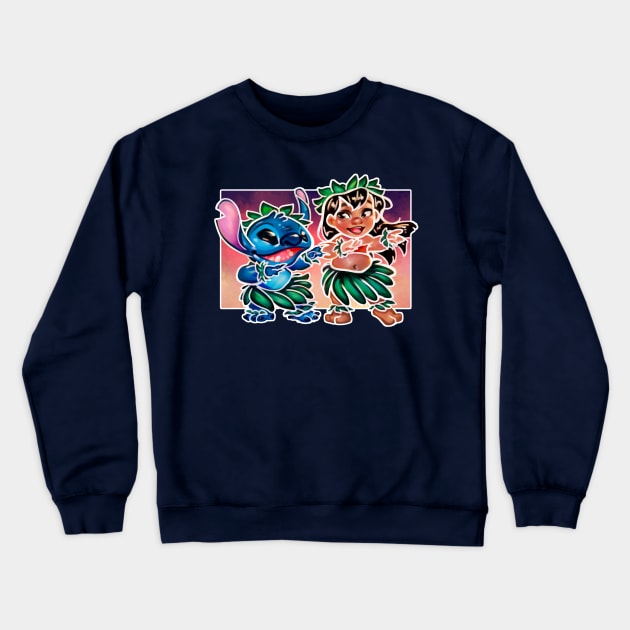 Lilo y Stitch hula Crewneck Sweatshirt by Kumo´s Place